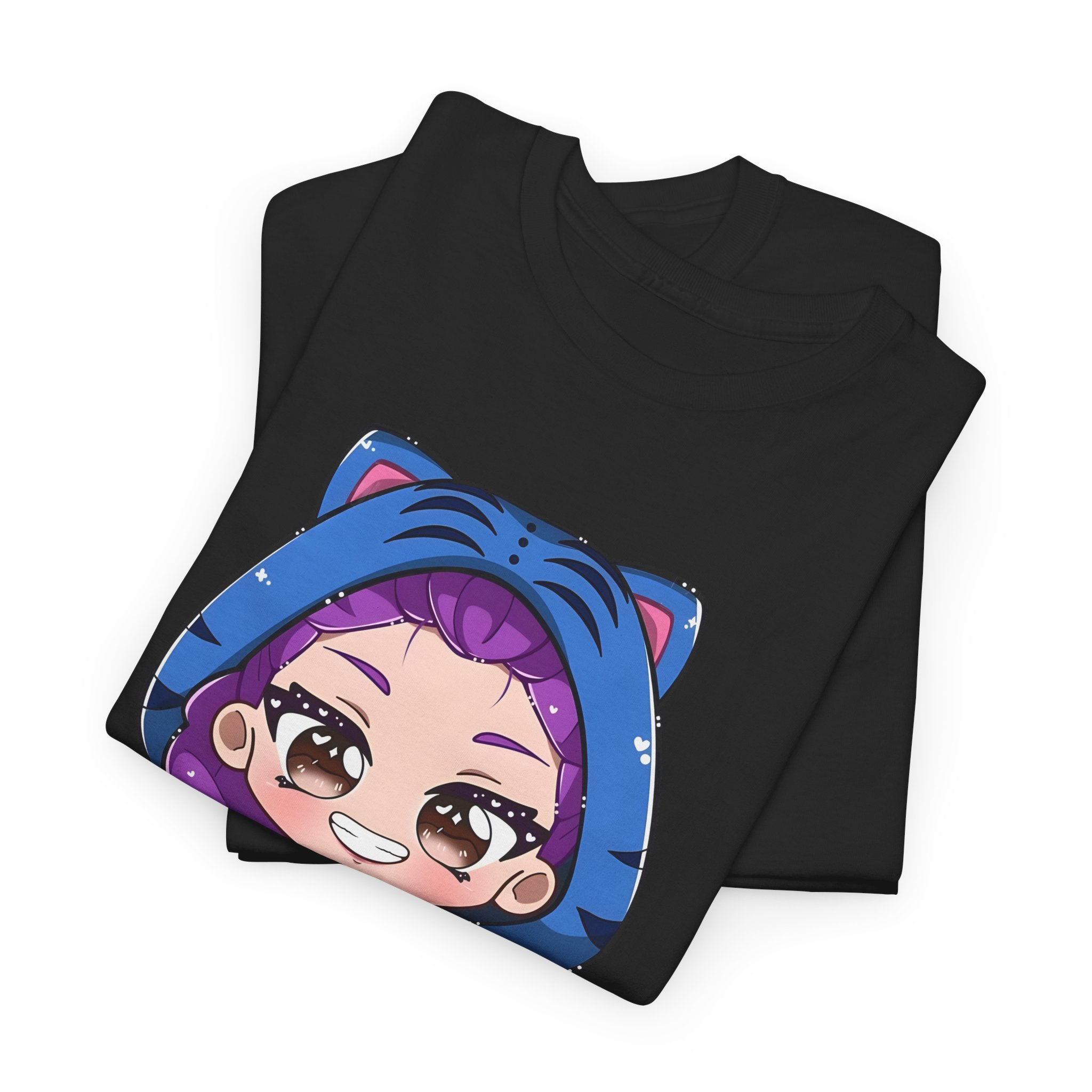 Kawaii Cat Character Unisex Heavy Cotton Tee