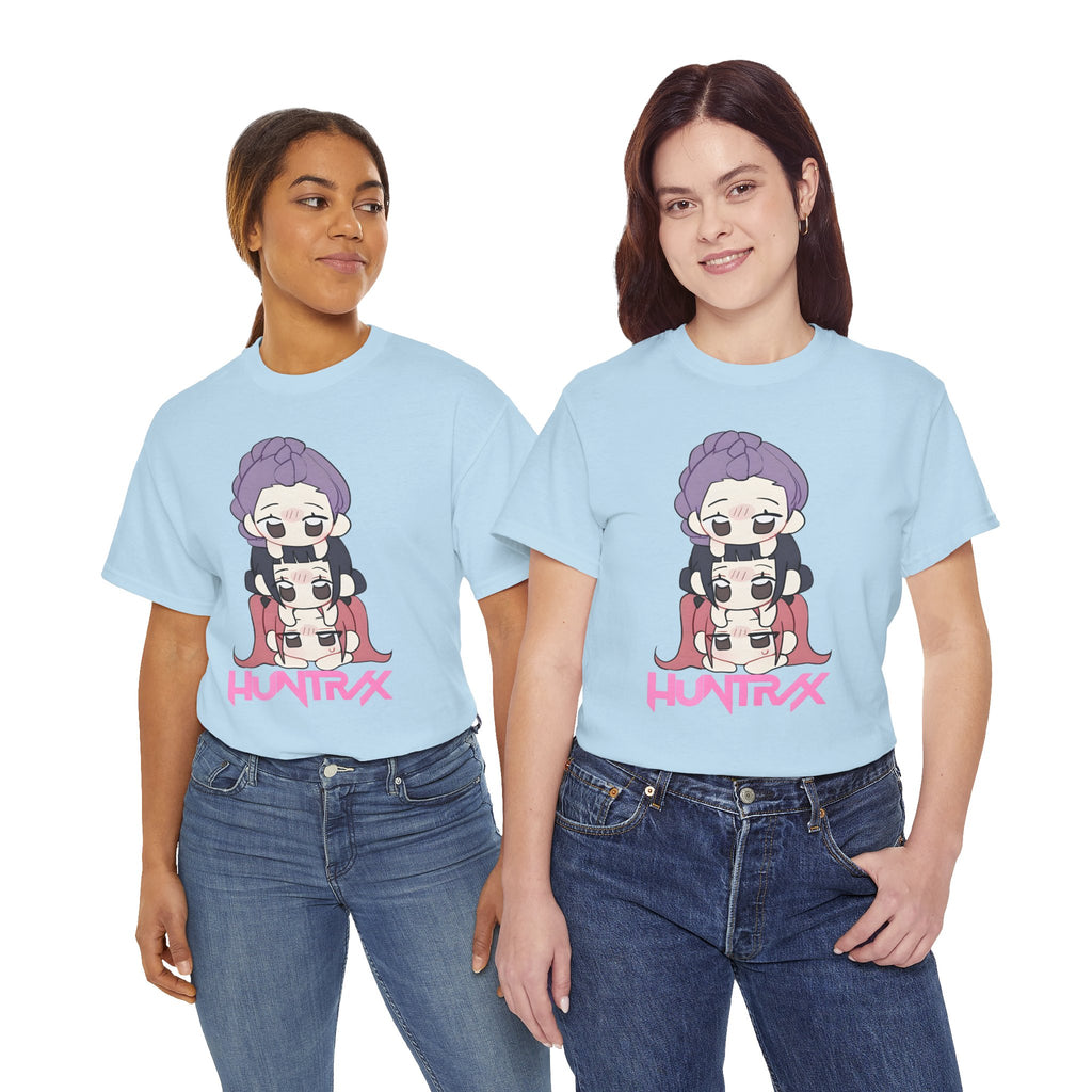 Anime-Inspired Unisex Heavy Cotton Tee - Fun CHIBI Design
