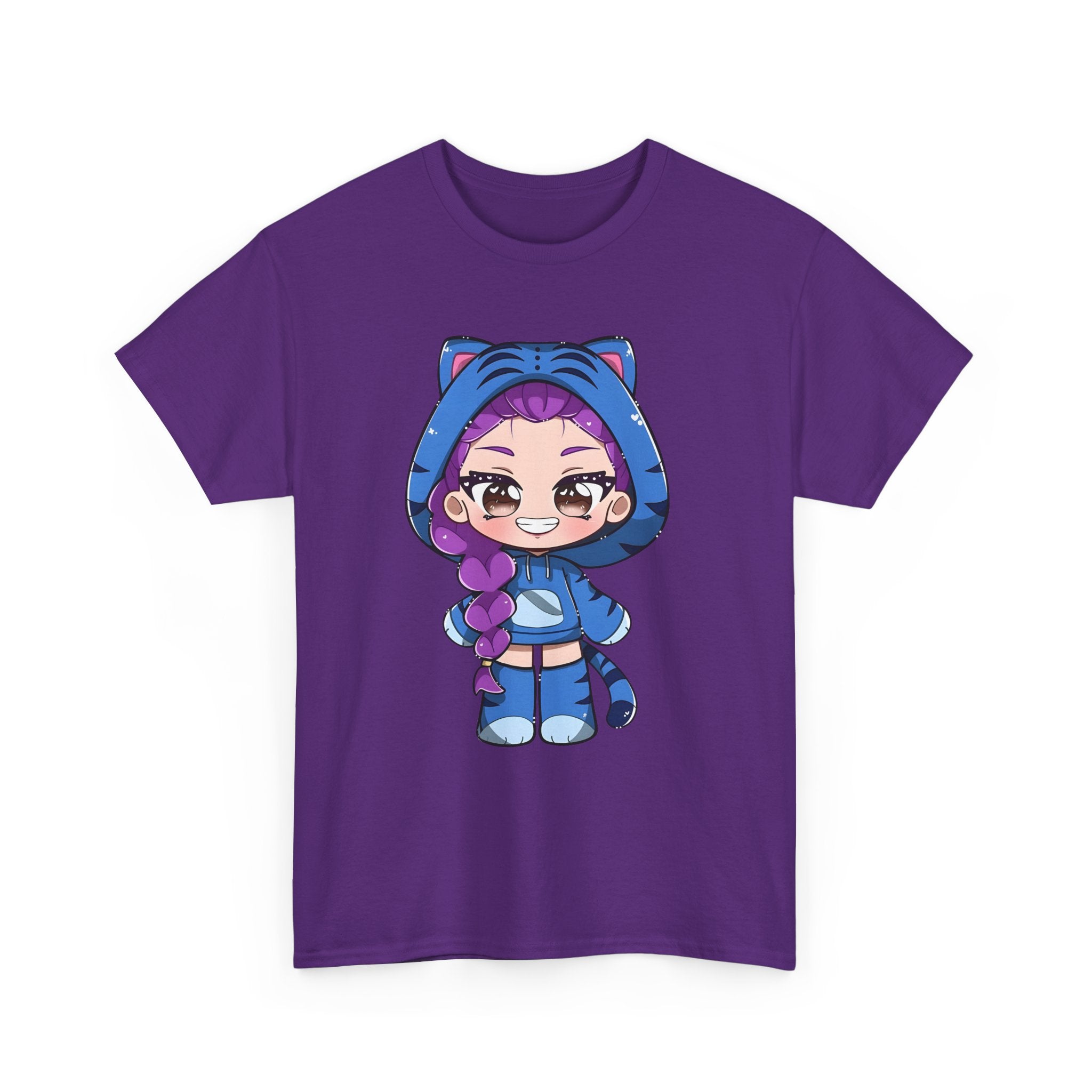 Kawaii Cat Character Unisex Heavy Cotton Tee