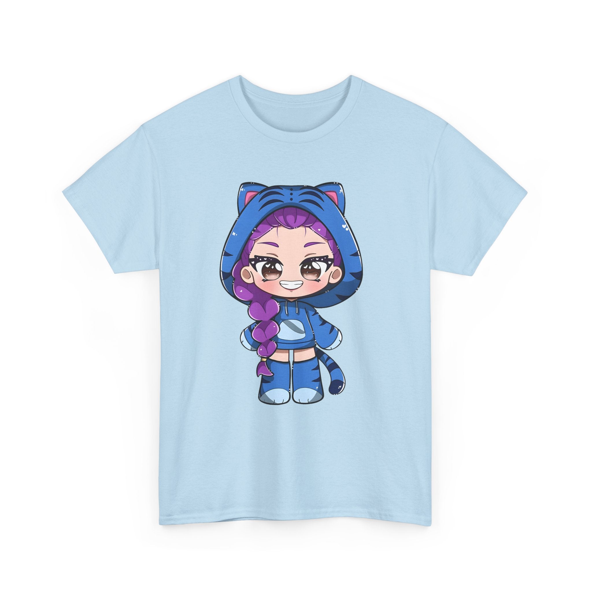 Kawaii Cat Character Unisex Heavy Cotton Tee