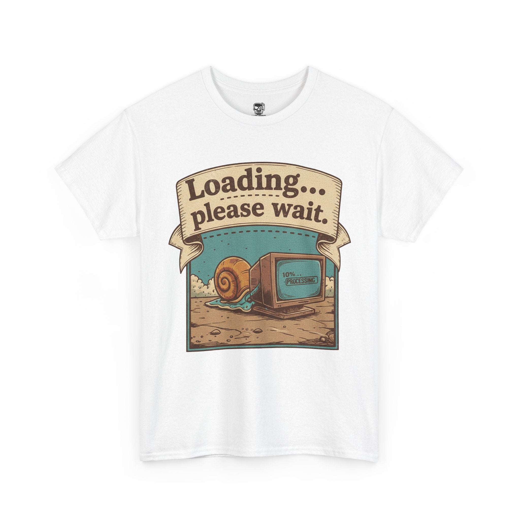 Funny Loading Please Wait Unisex Heavy Cotton Tee