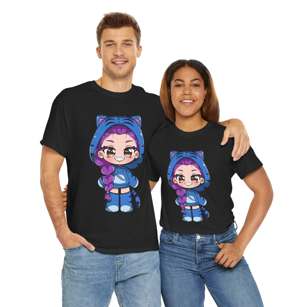 Kawaii Cat Character Unisex Heavy Cotton Tee