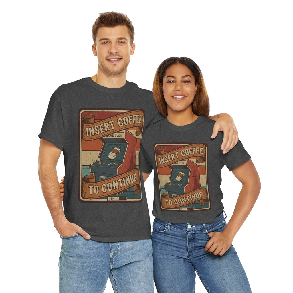 Retro Coffee Arcade Unisex Heavy Cotton Tee