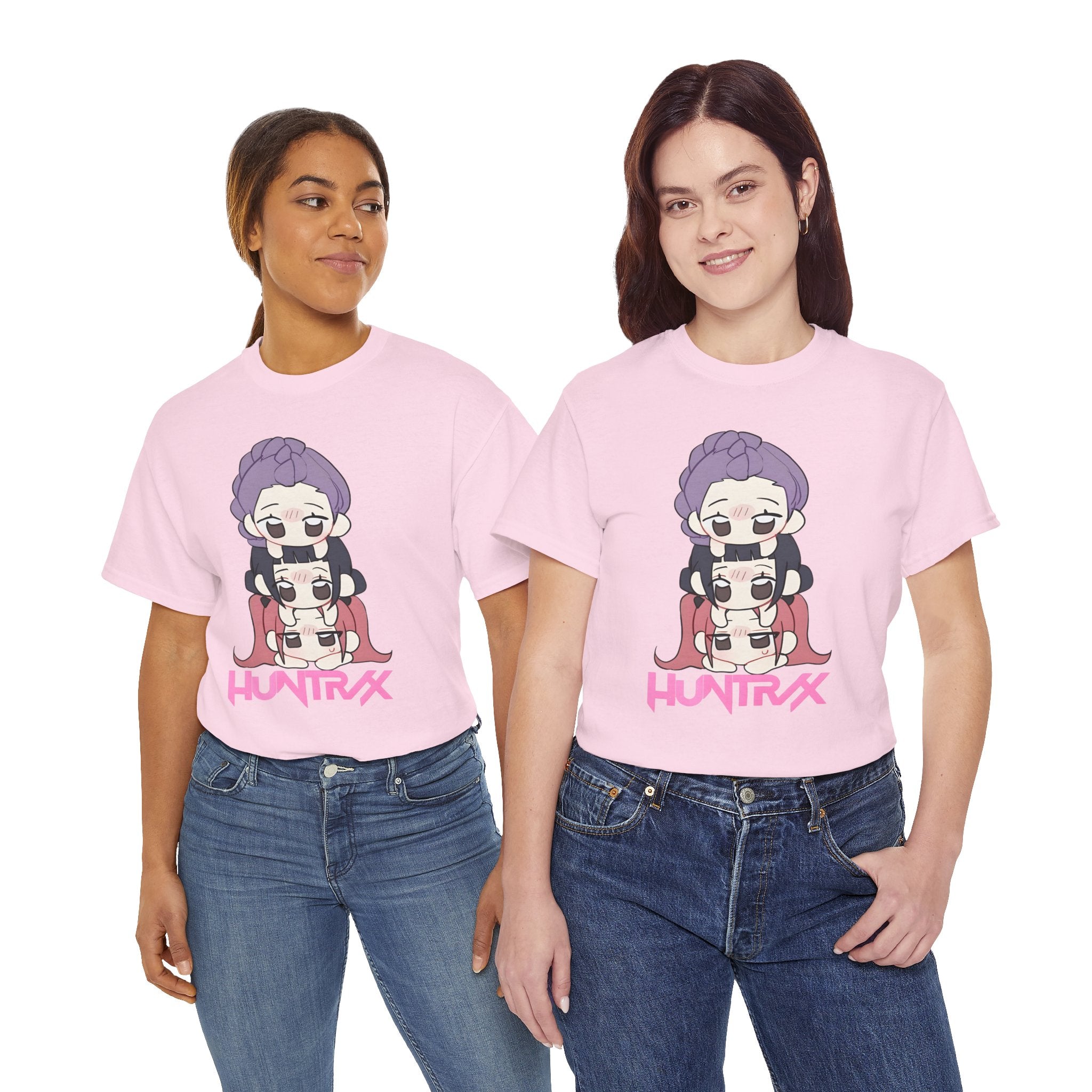 Anime-Inspired Unisex Heavy Cotton Tee - Fun CHIBI Design