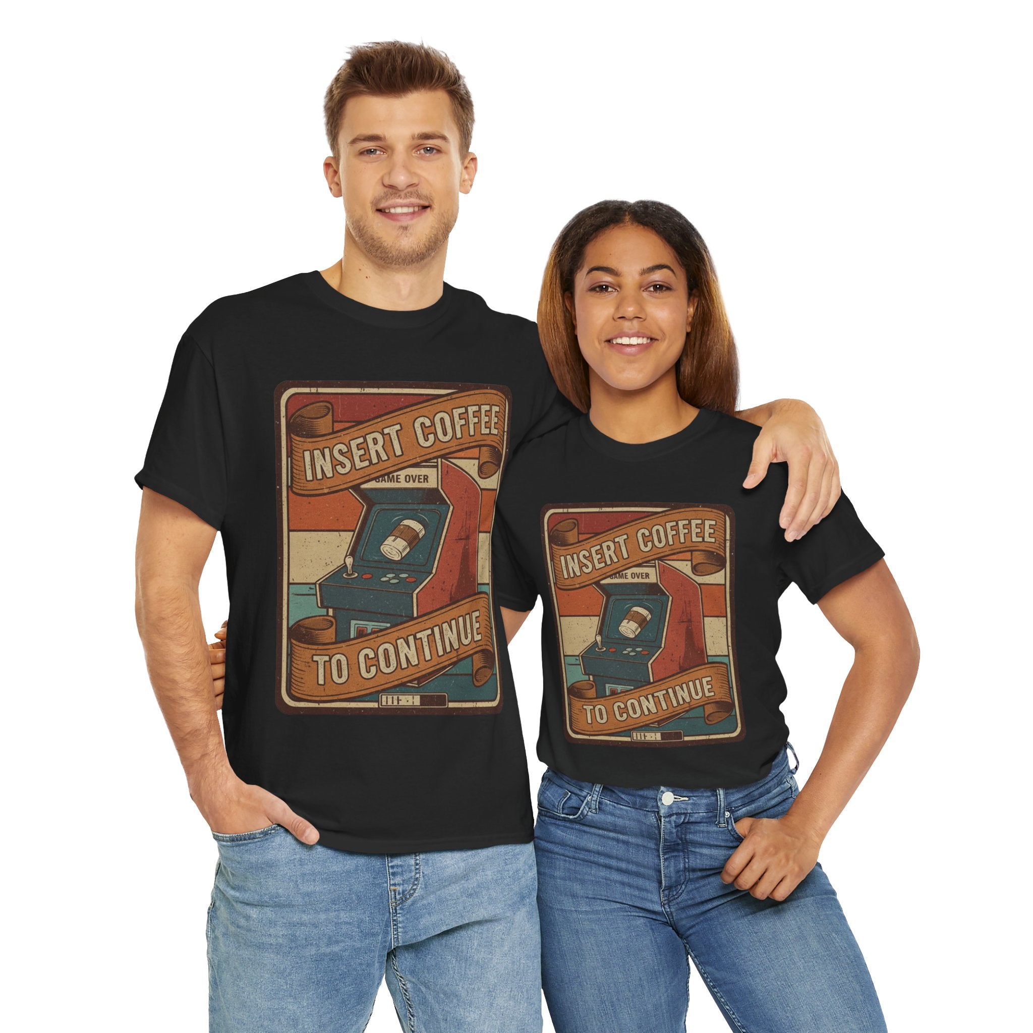 Retro Coffee Arcade Unisex Heavy Cotton Tee