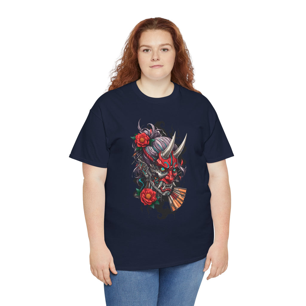 Vibrant Japanese Oni Graphic Tee for Unisex