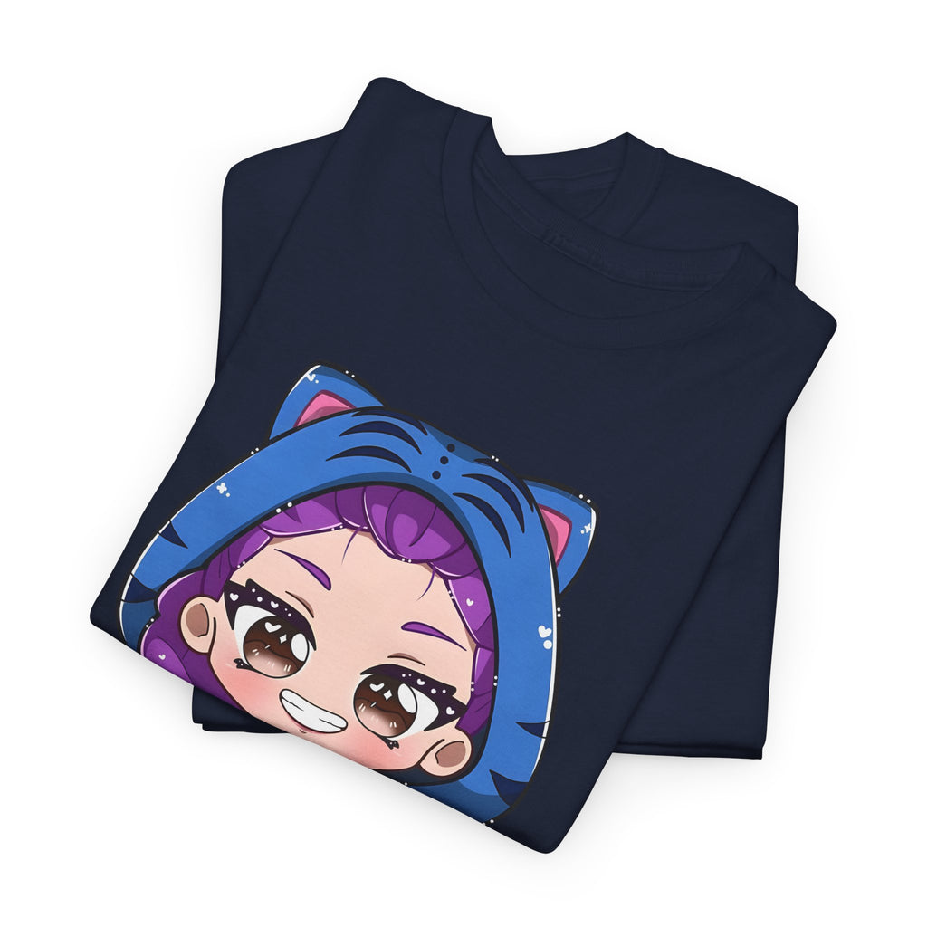 Kawaii Cat Character Unisex Heavy Cotton Tee