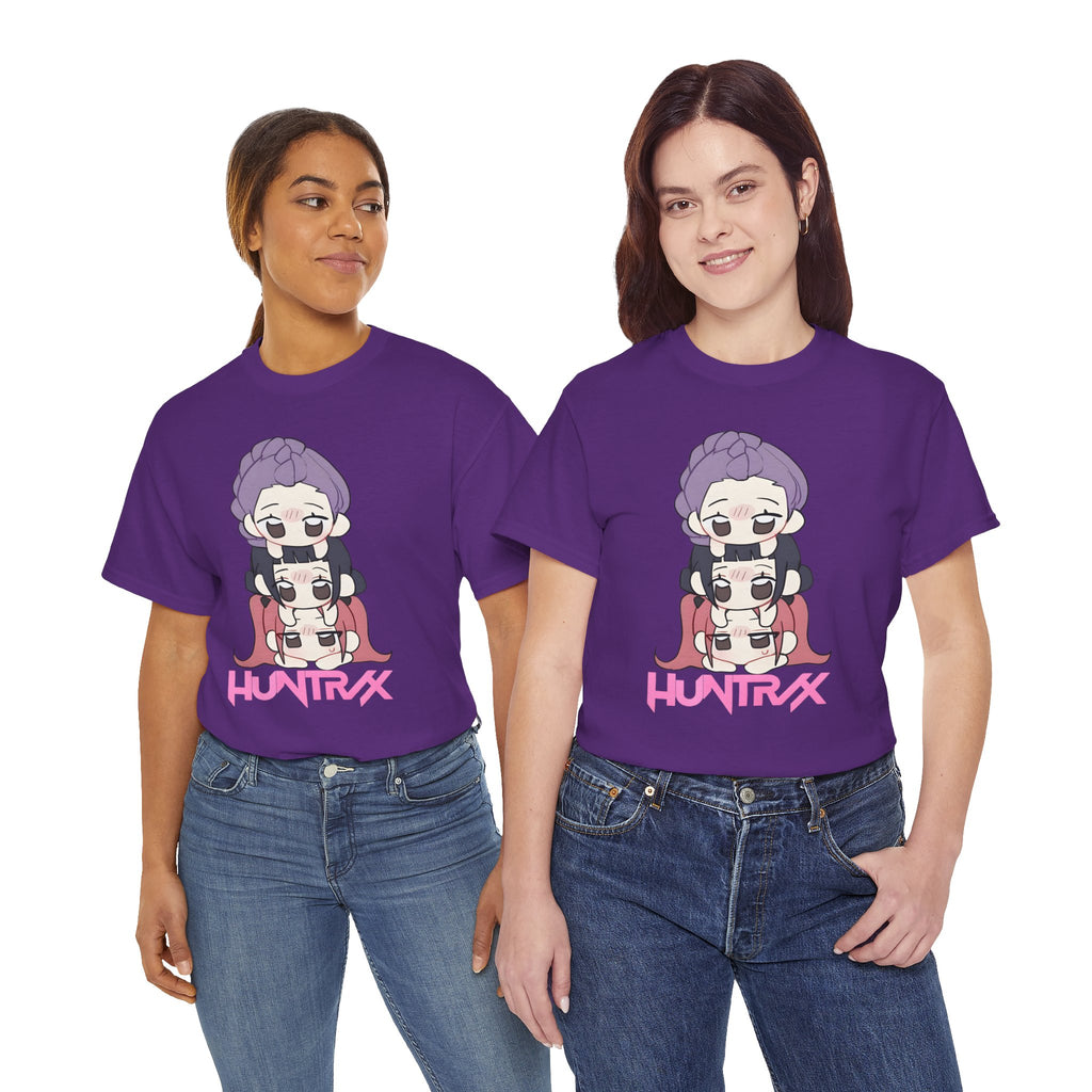 Anime-Inspired Unisex Heavy Cotton Tee - Fun CHIBI Design