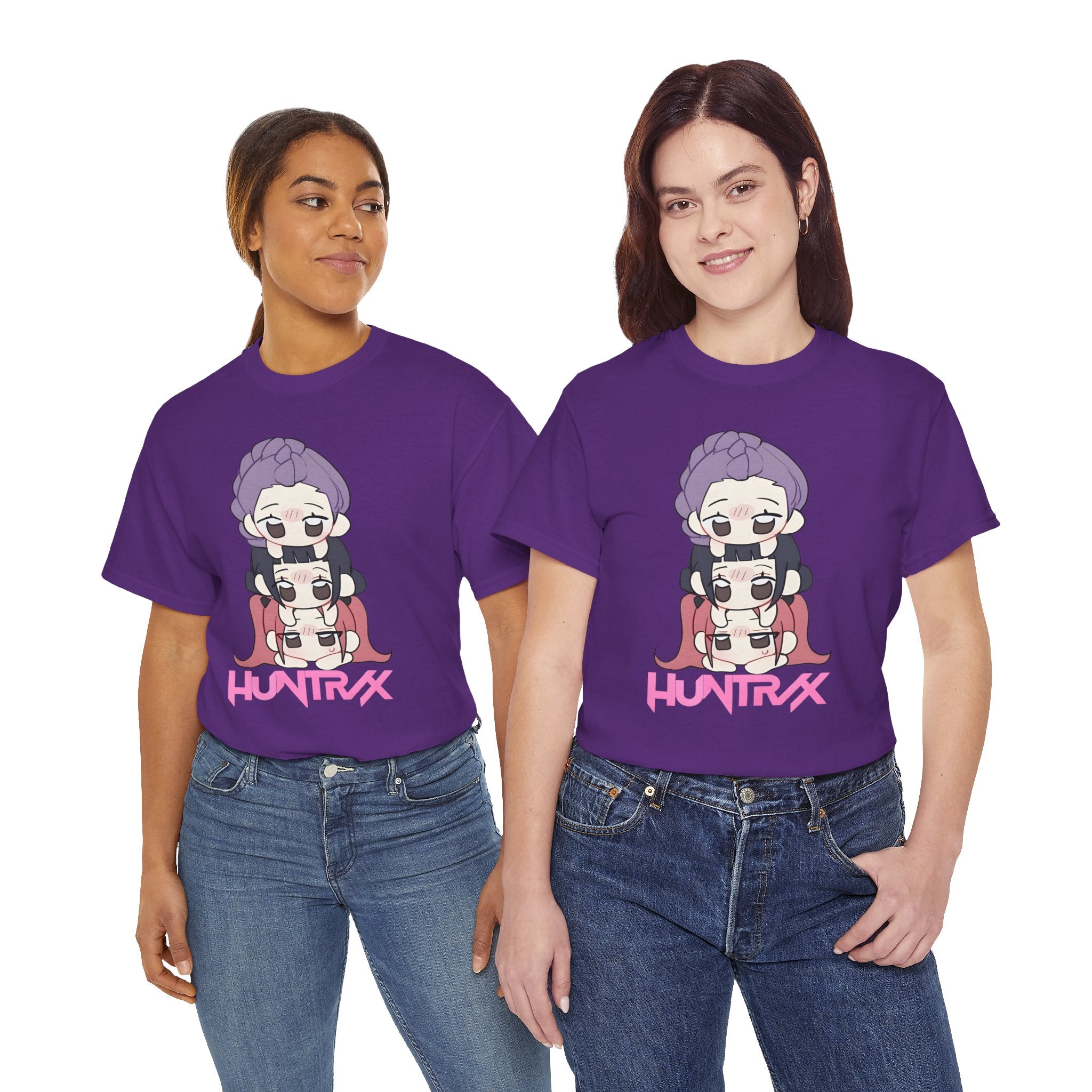 Anime-Inspired Unisex Heavy Cotton Tee - Fun CHIBI Design
