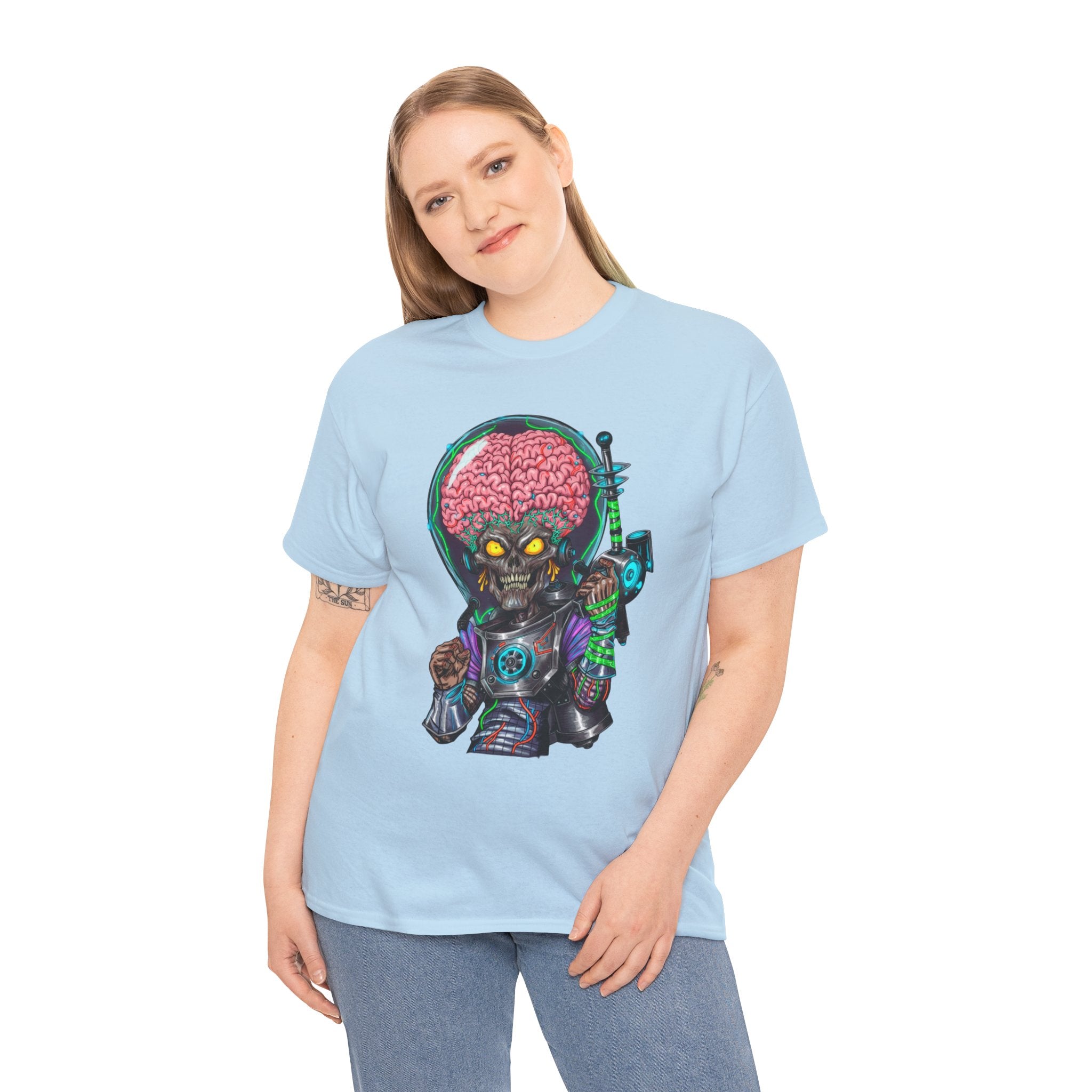 Camiseta gráfica alien de ciencia ficción – diseño ilustrado unisex