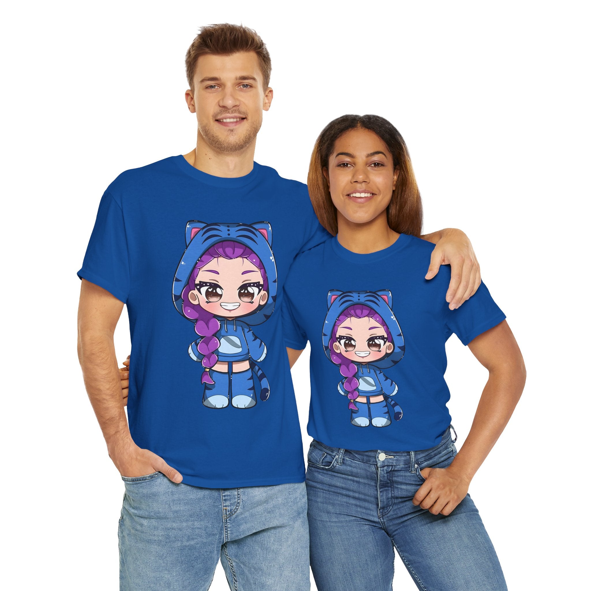 Kawaii Cat Character Unisex Heavy Cotton Tee