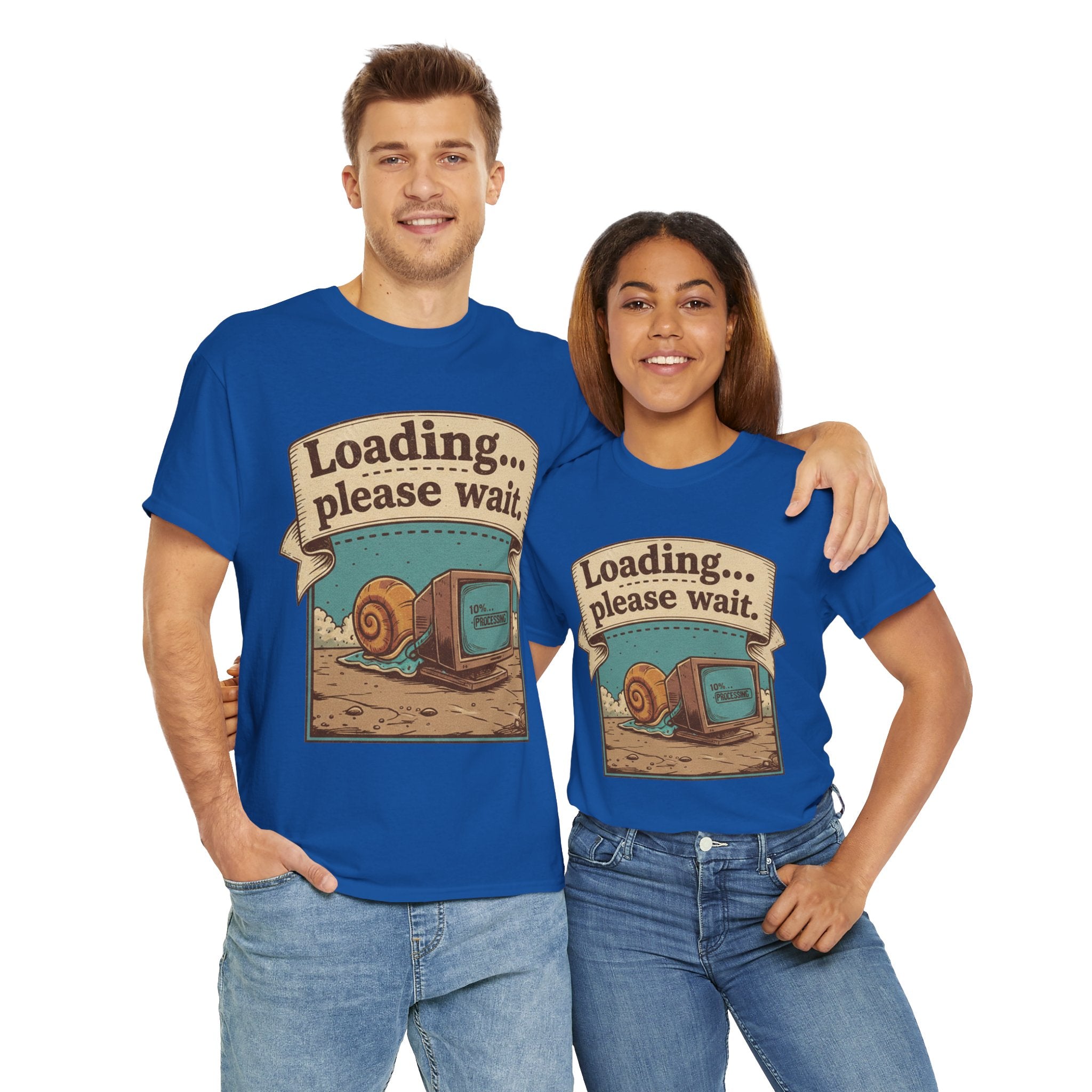Funny Loading Please Wait Unisex Heavy Cotton Tee