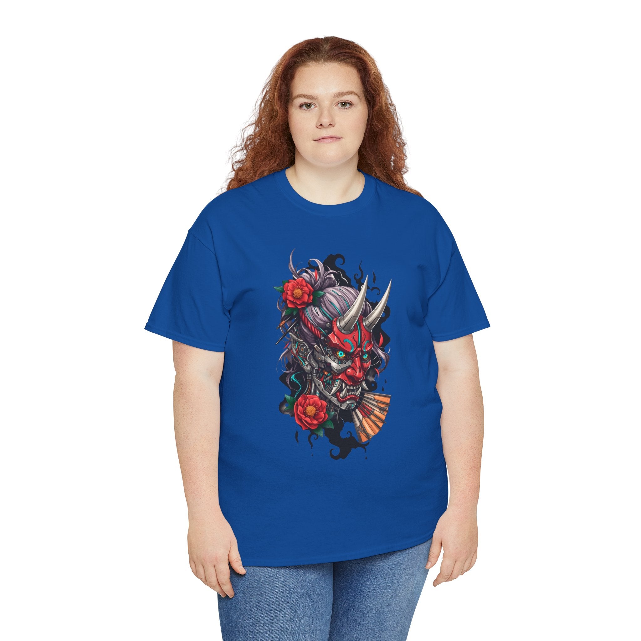 Vibrant Japanese Oni Graphic Tee for Unisex