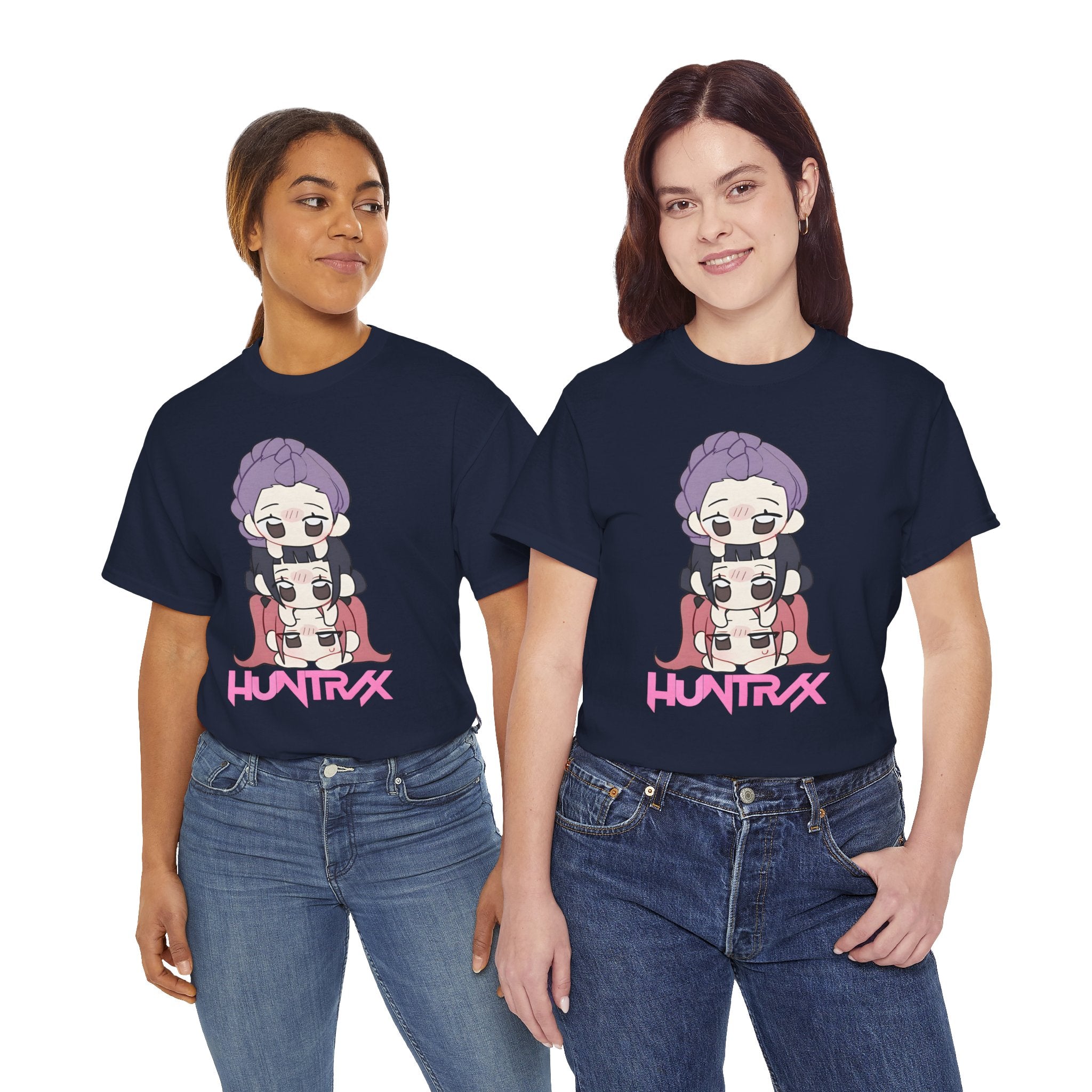 Anime-Inspired Unisex Heavy Cotton Tee - Fun CHIBI Design