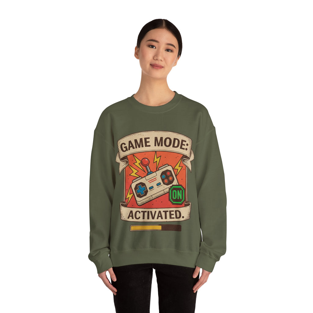 Game Mode Activated Crewneck Sweatshirt for Gamers