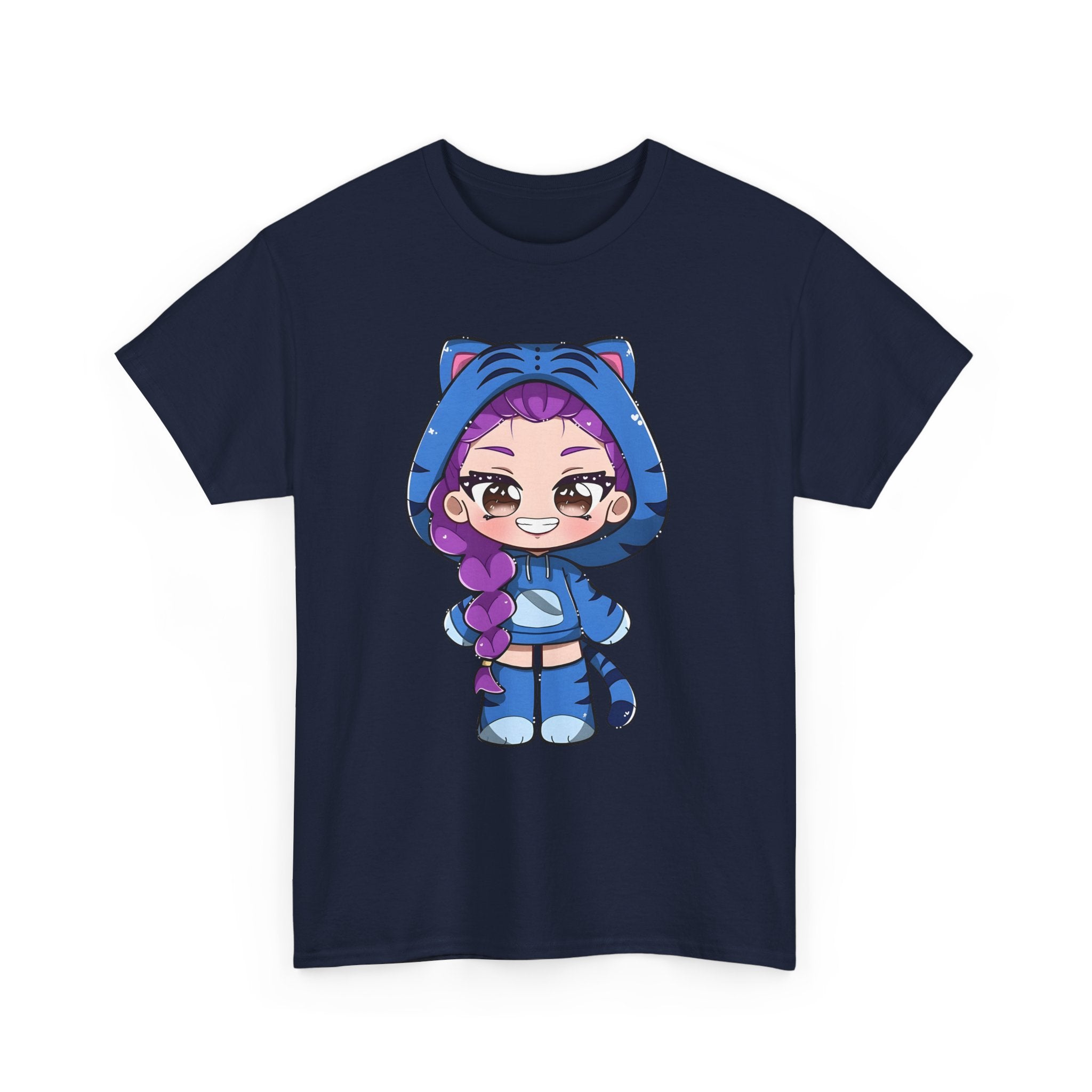 Kawaii Cat Character Unisex Heavy Cotton Tee