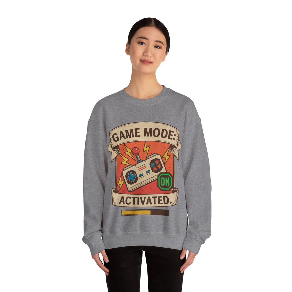 Game Mode Activated Crewneck Sweatshirt for Gamers