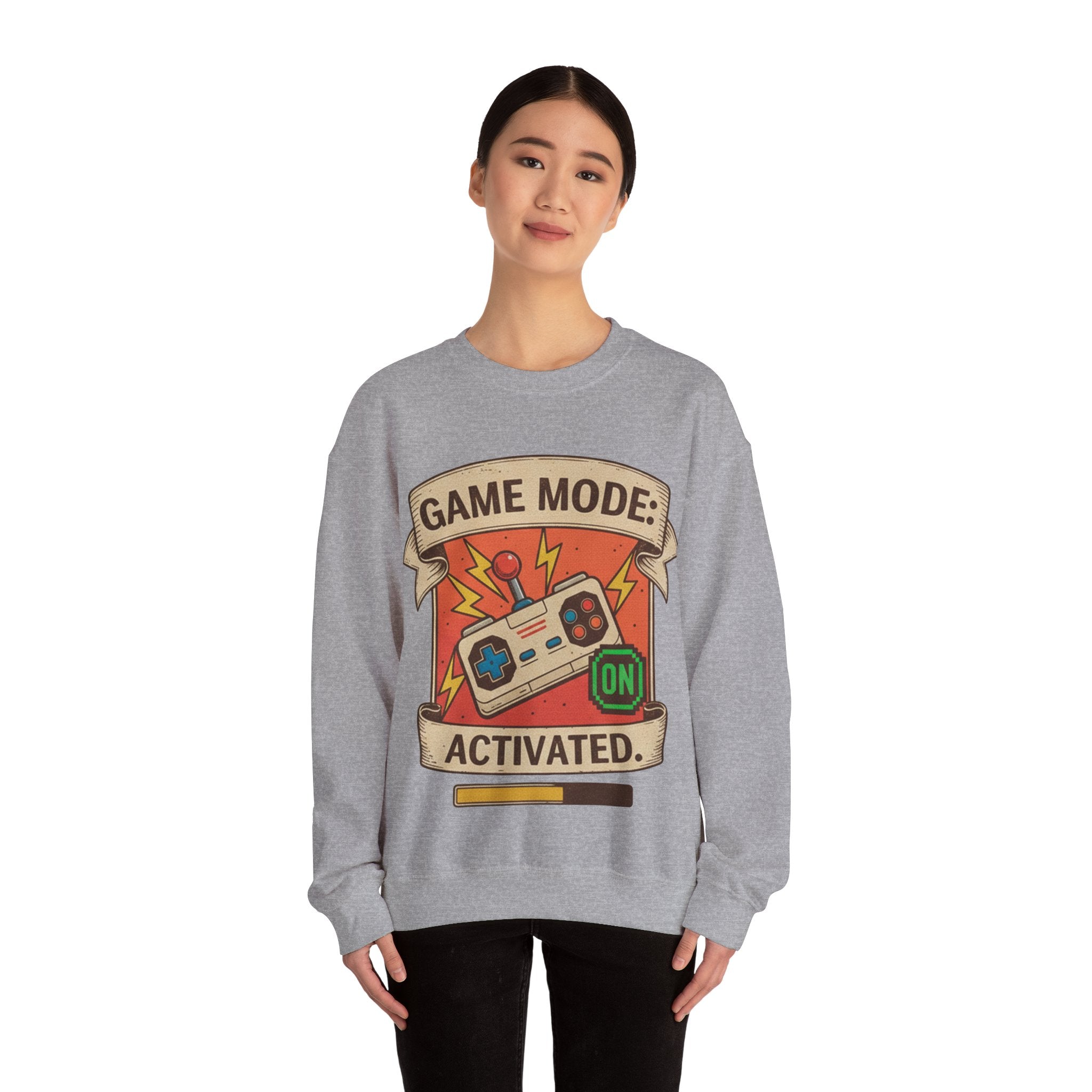 Game Mode Activated Crewneck Sweatshirt for Gamers