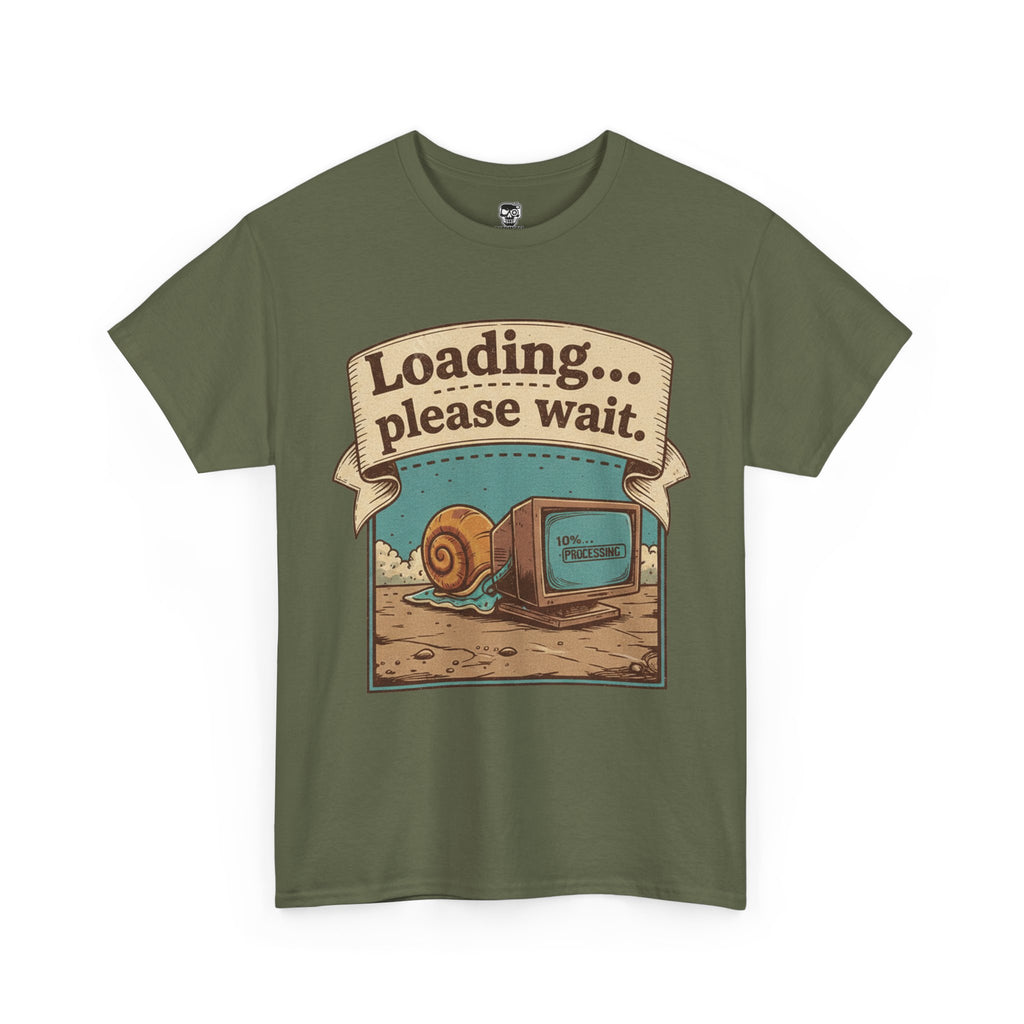Funny Loading Please Wait Unisex Heavy Cotton Tee