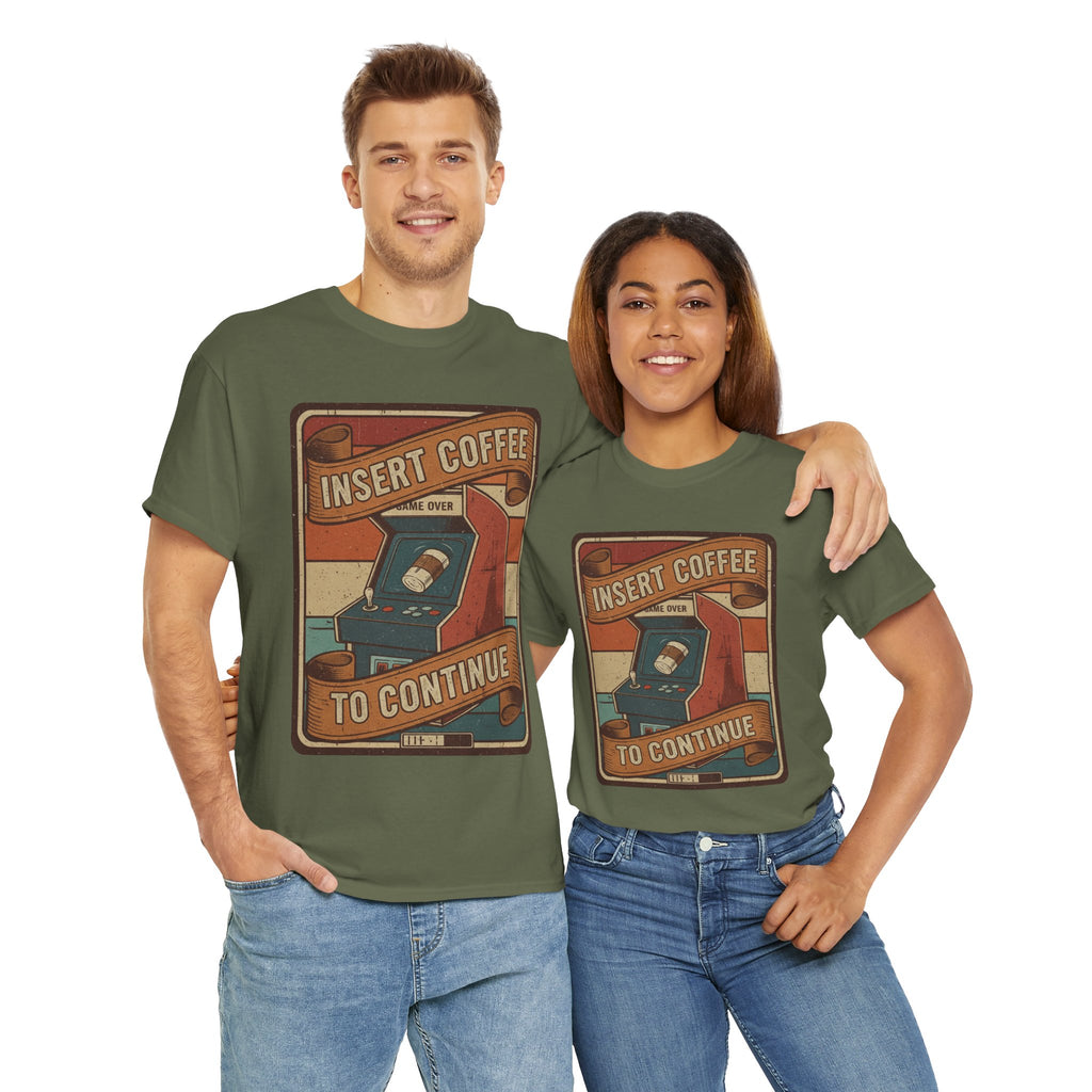 Retro Coffee Arcade Unisex Heavy Cotton Tee