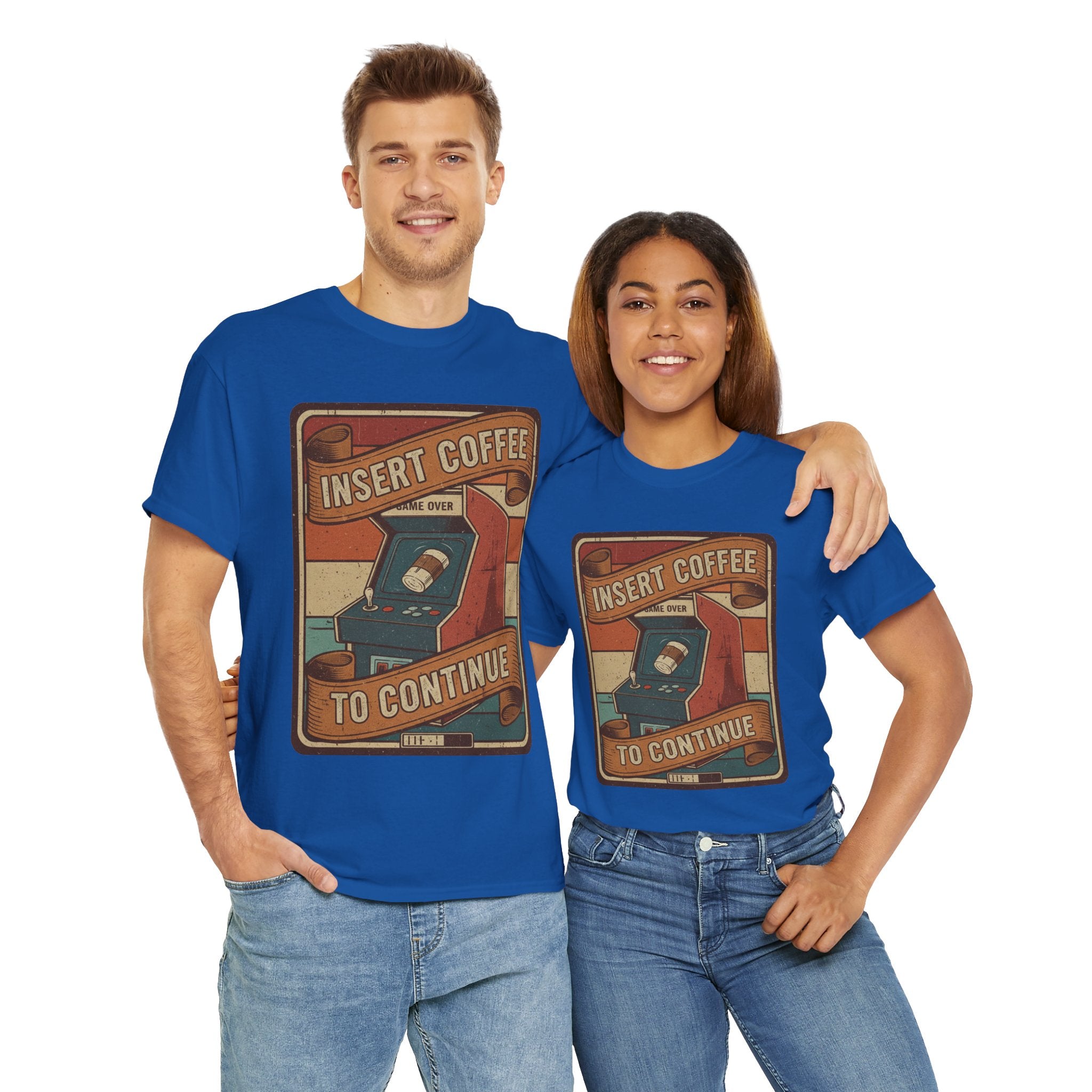 Retro Coffee Arcade Unisex Heavy Cotton Tee