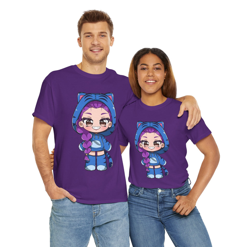 Kawaii Cat Character Unisex Heavy Cotton Tee