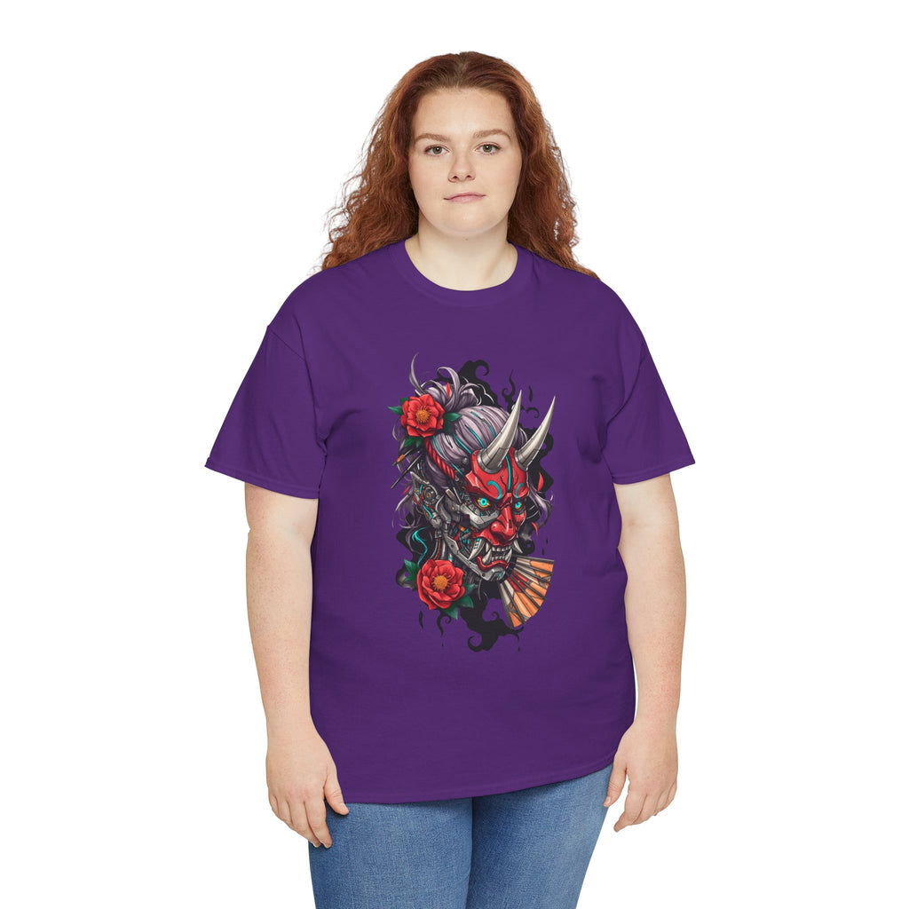 Vibrant Japanese Oni Graphic Tee for Unisex