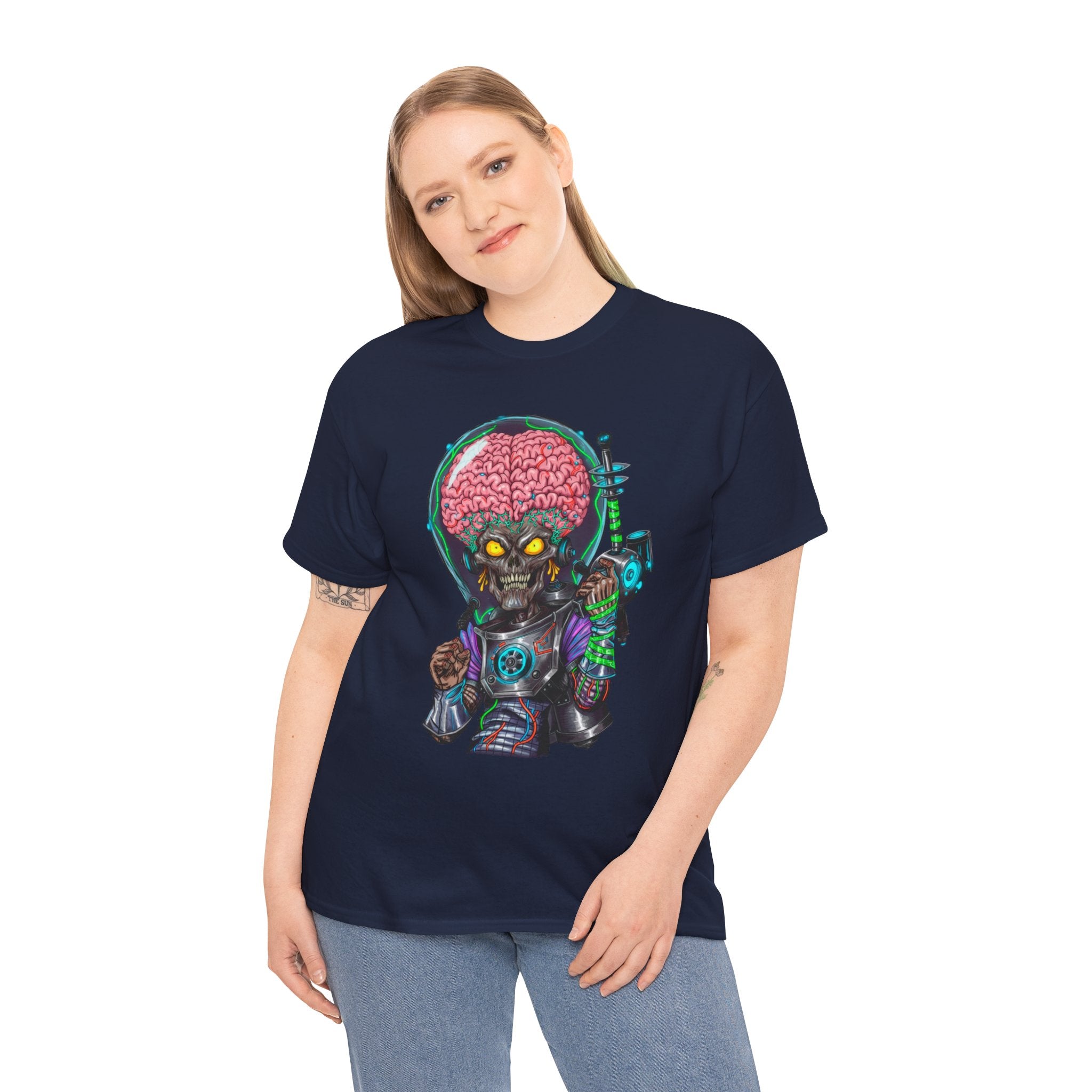 Camiseta gráfica alien de ciencia ficción – diseño ilustrado unisex