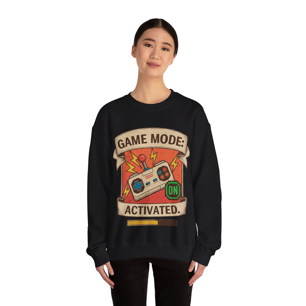 Game Mode Activated Crewneck Sweatshirt for Gamers