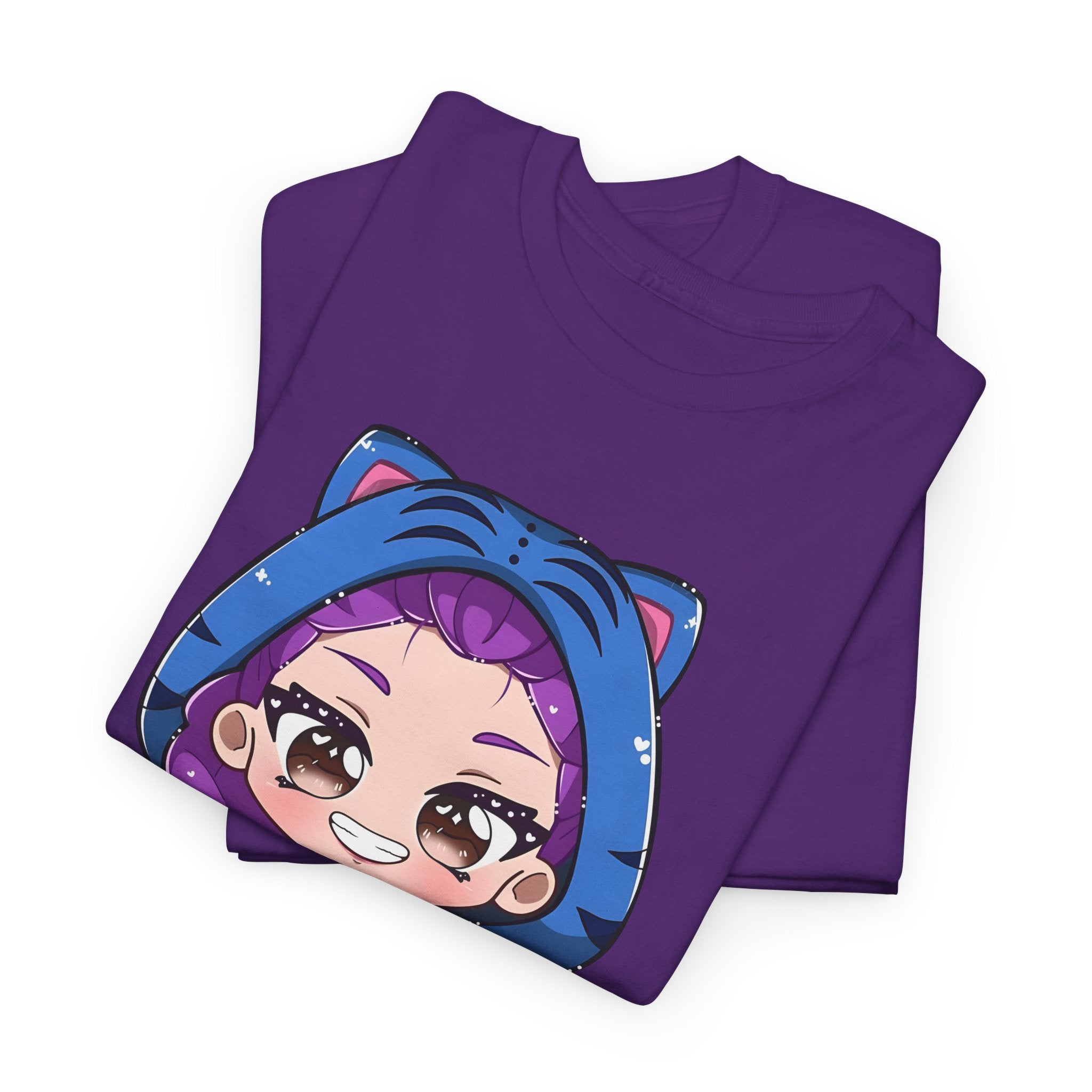 Kawaii Cat Character Unisex Heavy Cotton Tee