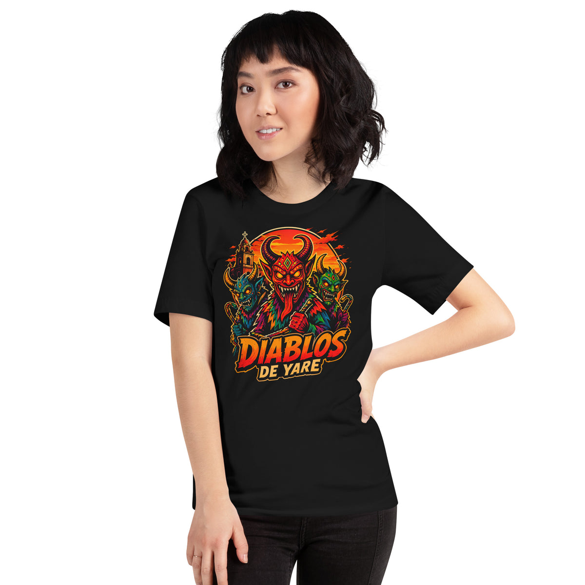 Camiseta Diablos de Yare Animado – Edición Cartoon Cartoons, color negro – vista frontal