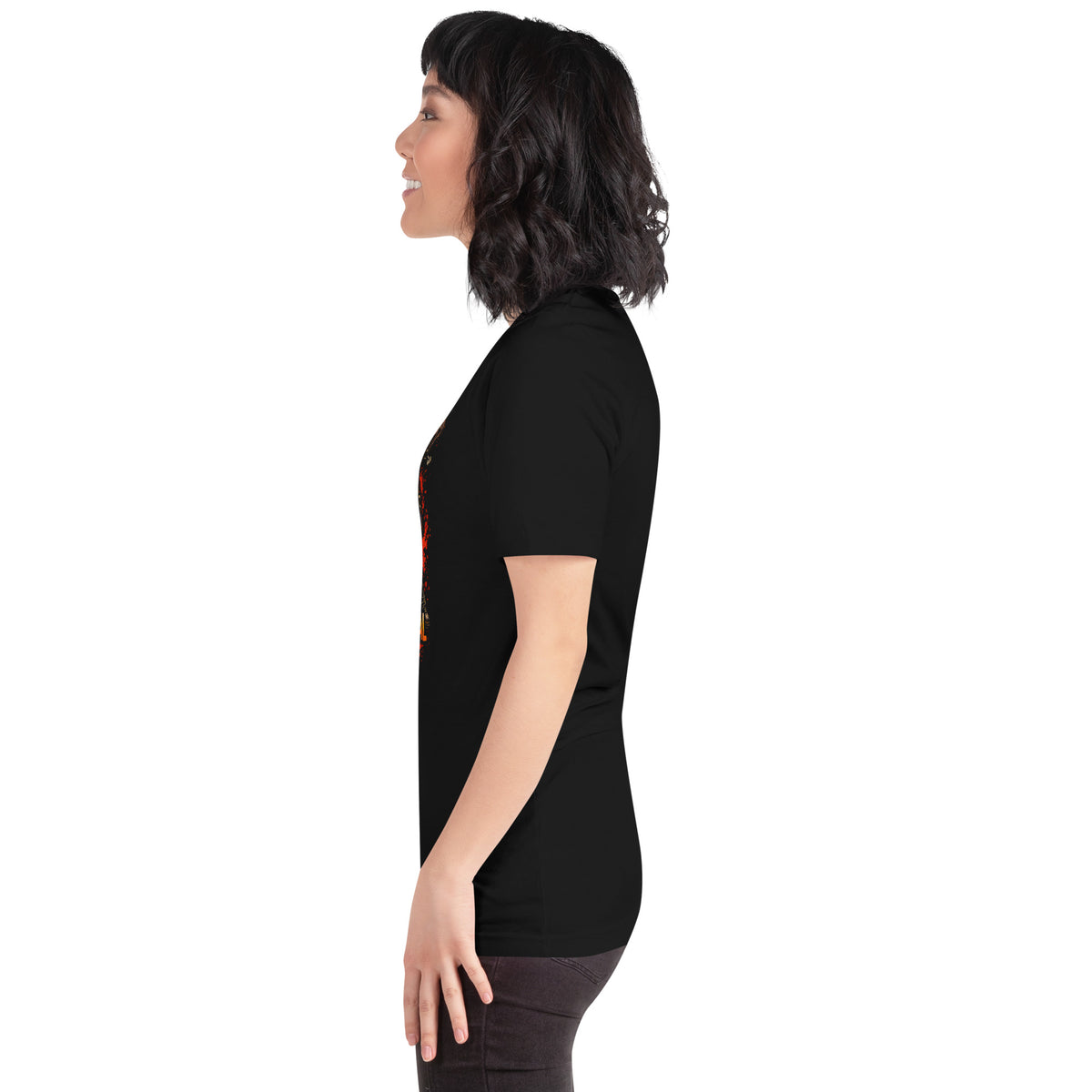 Camiseta Berengenal – El Bajista, color negro – vista lateral izquierda