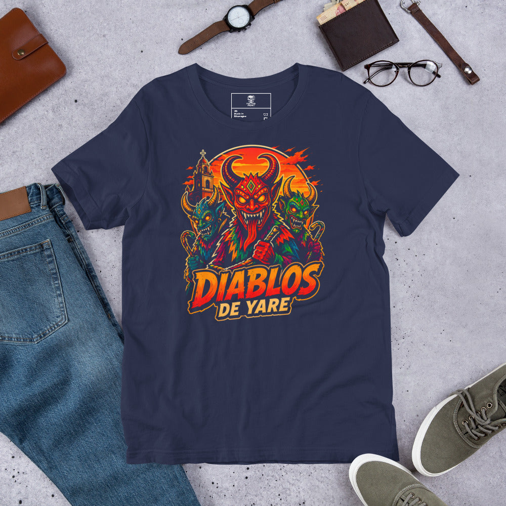 Camiseta Diablos de Yare Animado – Edición Cartoon Cartoons, color azul marino – vista frontal
